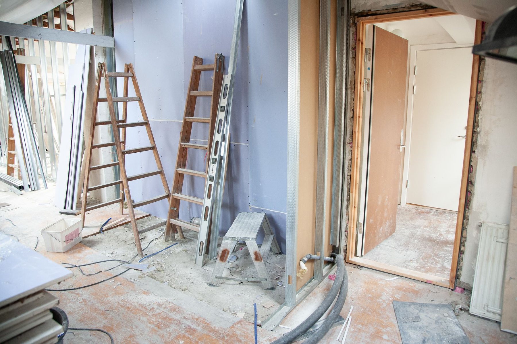 Habitación en obra durante una remodelación